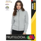 Fruit of the Loom SWEAT HEATHERGREY pamutgazdag női cipzáras pulóver - 260g/m2