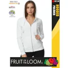 Fruit of the Loom HOODED WHITE  pamutgazdag cipzáros kapucnis női pulóver - 280g/m2