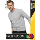 Fruit of the Loom HOODED HEATHERGREY pamutgazdag férfi környakas pulóver - 280g/m2