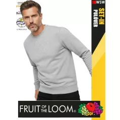   Fruit of the Loom HOODED HEATHERGREY pamutgazdag férfi környakas pulóver - 280g/m2