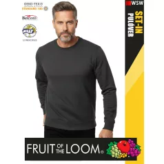   Fruit of the Loom HOODED LIGHTGRAPHITE pamutgazdag férfi környakas pulóver - 280g/m2