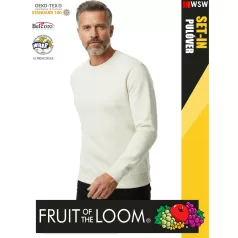   Fruit of the Loom HOODED NATURAL pamutgazdag férfi környakas pulóver - 280g/m2