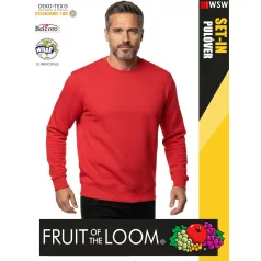   Fruit of the Loom HOODED RED pamutgazdag férfi környakas pulóver - 280g/m2