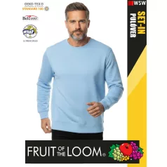   Fruit of the Loom HOODED SKYBLUE pamutgazdag férfi környakas pulóver - 280g/m2