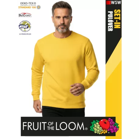 Fruit of the Loom HOODED SUNFLOWER pamutgazdag férfi környakas pulóver - 280g/m2
