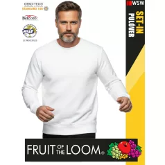   Fruit of the Loom HOODED WHITE pamutgazdag férfi környakas pulóver - 280g/m2