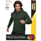  Fruit of the Loom HOODED BOTTLEGREEN pamutgazdag férfi kapucnis pulóver - 260g/m2
