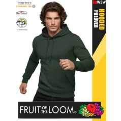   Fruit of the Loom HOODED BOTTLEGREEN pamutgazdag férfi kapucnis pulóver - 260g/m2