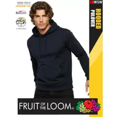    Fruit of the Loom HOODED DEEPNAVY pamutgazdag férfi kapucnis pulóver - 260g/m2