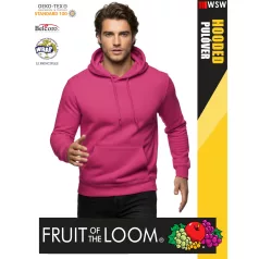    Fruit of the Loom HOODED FUCHSIA pamutgazdag férfi kapucnis pulóver - 260g/m2
