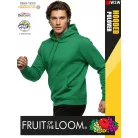  Fruit of the Loom HOODED KELLYGREEN pamutgazdag férfi kapucnis pulóver - 260g/m2