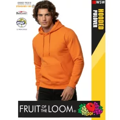    Fruit of the Loom HOODED ORANGE pamutgazdag férfi kapucnis pulóver - 260g/m2