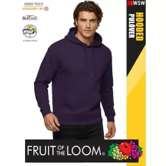   Fruit of the Loom HOODED PURPLE pamutgazdag férfi kapucnis pulóver - 260g/m2