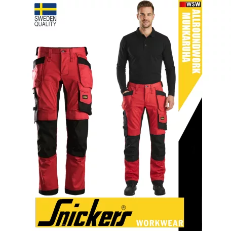 Snickers ALLROUNDWORK BROWN strech slim fit prémium lengőzsebs deréknadrág - munkaruha