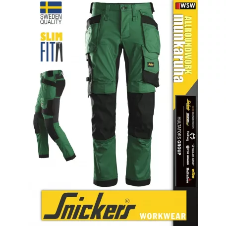Snickers ALLROUNDWORK KHAKI strech slim fit prémium lengőzsebs deréknadrág - munkaruha