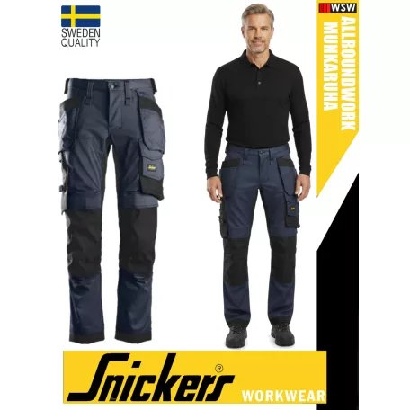 Snickers ALLROUNDWORK NAVY strech slim fit prémium lengőzsebs deréknadrág - munkaruha