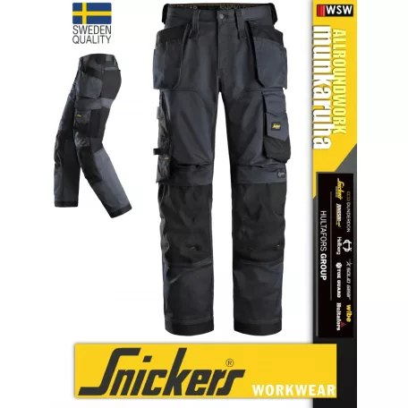 Snickers ALLROUNDWORK STEELGREY technikai kopásbiztos strech lengőzsebes deréknadrág - munkaruha