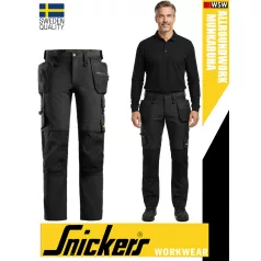   Snickers ALLROUNDWORK BLACK technikai slim fit kopásbiztos strech lengőzsebes deréknadrág - munkaruha