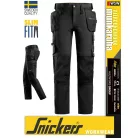 Snickers ALLROUNDWORK BLACK technikai slim fit kopásbiztos strech lengőzsebes deréknadrág - munkaruha