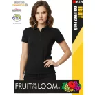 Fruit of the Loom PREMIUM BLACK piqué 100% pamut női galléros póló - 180g/m2