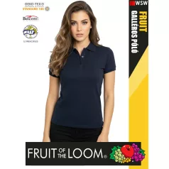   Fruit of the Loom PREMIUM DEEPNAVY piqué 100% pamut női galléros póló - 180g/m2