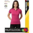 Fruit of the Loom PREMIUM FUCHSIA piqué 100% pamut női galléros póló - 180g/m2
