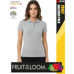   Fruit of the Loom PREMIUM HEATHERGREY piqué 100% pamut női galléros póló - 180g/m2