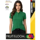 Fruit of the Loom PREMIUM KELLYGREEN piqué 100% pamut női galléros póló - 180g/m2