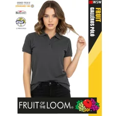   Fruit of the Loom PREMIUM LIGHTGRAPHITE piqué 100% pamut női galléros póló - 180g/m2