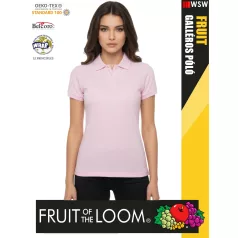   Fruit of the Loom PREMIUM LIGHTPINK piqué 100% pamut női galléros póló - 180g/m2