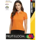 Fruit of the Loom PREMIUM ORANGE piqué 100% pamut női galléros póló - 180g/m2