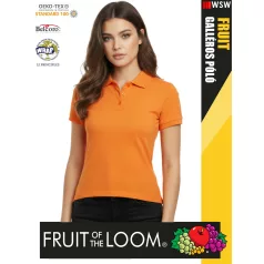   Fruit of the Loom PREMIUM ORANGE piqué 100% pamut női galléros póló - 180g/m2