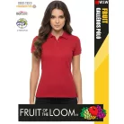 Fruit of the Loom PREMIUM RED piqué 100% pamut női galléros póló - 180g/m2