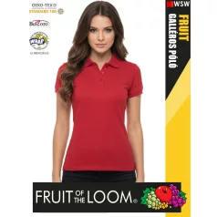   Fruit of the Loom PREMIUM RED piqué 100% pamut női galléros póló - 180g/m2