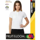 Fruit of the Loom PREMIUM WHITE piqué 100% pamut női galléros póló - 180g/m2