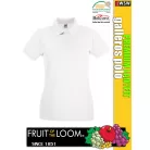 Fruit of the Loom PREMIUM WHITE piqué 100% pamut női galléros póló - 180g/m2