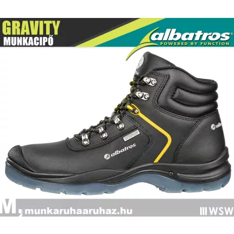 Albatros GRAVITY BLACK S7 prémium fémbetétes vízálló munkacipő - munkabakancs