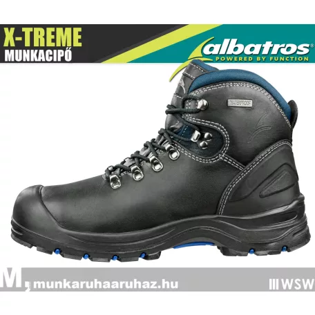 Albatros X-TREME BLACK S7 prémium fémbetétes vízálló munkacipő - munkabakancs