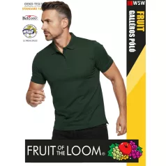   Fruit of the Loom PREMIUM BOTTLEGREEN piqué 100% pamut férfi galléros póló - 180g/m2