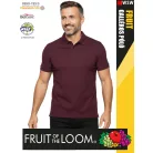 Fruit of the Loom PREMIUM BURGINDY piqué 100% pamut férfi galléros póló - 180g/m2