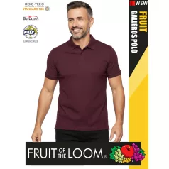   Fruit of the Loom PREMIUM BURGINDY piqué 100% pamut férfi galléros póló - 180g/m2