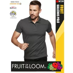   Fruit of the Loom PREMIUM LIGHTGRAPHITE piqué 100% pamut férfi galléros póló - 180g/m2
