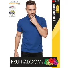   Fruit of the Loom PREMIUM ROYALBLUE piqué 100% pamut férfi galléros póló - 180g/m2