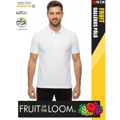   Fruit of the Loom PREMIUM WHITE piqué 100% pamut férfi galléros póló - 180g/m2