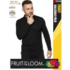 Fruit of the Loom PREMIUM BLACK piqué 100% pamut férfi galléros póló - 180g/m2