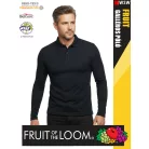Fruit of the Loom PREMIUM DEEPNAVY piqué 100% pamut férfi galléros póló - 180g/m2