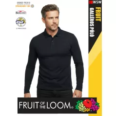   Fruit of the Loom PREMIUM DEEPNAVY piqué 100% pamut férfi galléros póló - 180g/m2
