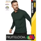 Fruit of the Loom PREMIUM FORESTGREEN piqué 100% pamut férfi galléros póló - 180g/m2