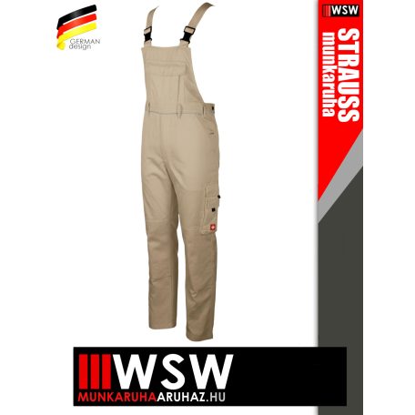 Engelbert Strauss CLASSIC KHAKI erősített anyagú 315 g/m² technikai kantárosnadrág - munkaruha