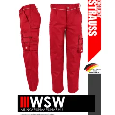   .Engelbert Strauss CLASSIC RED erősített anyagú 315 g/m² technikai munkanadrág - munkaruha